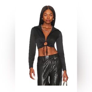 Revolve Carrie Deep V Top in Black